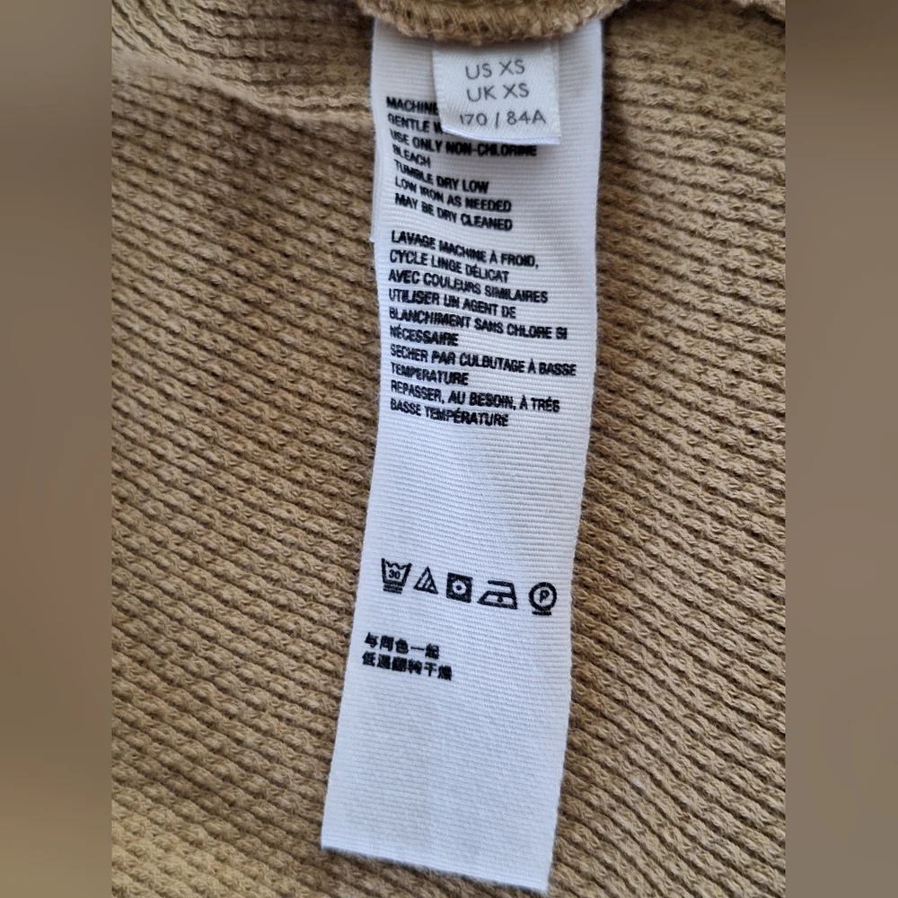 Free People Mustard Long Sleeve Henley Top